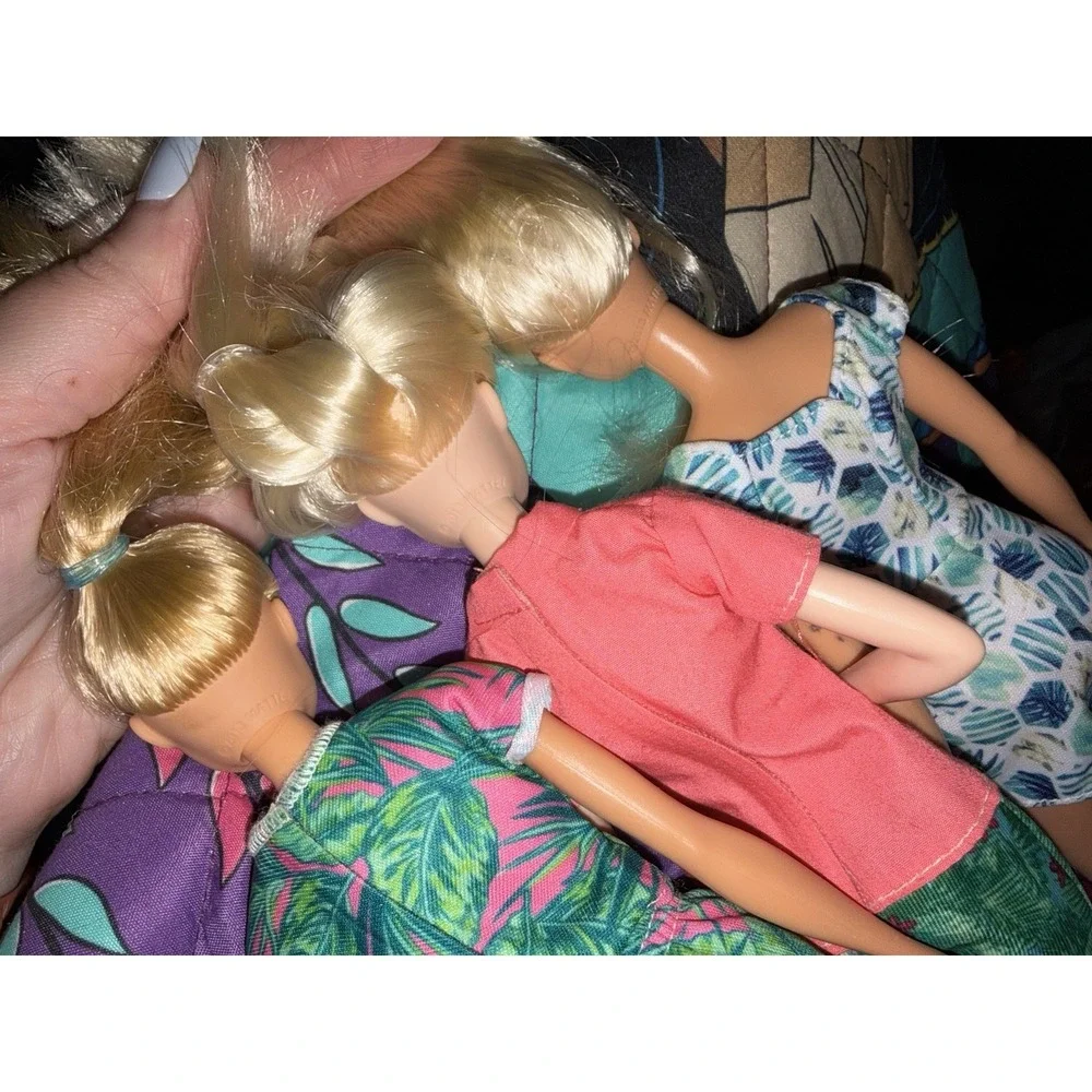 Lot of 3 Articulated Barbie Dolls Tropical Safari Fits Mattel Blonde‎ Blue Eyes